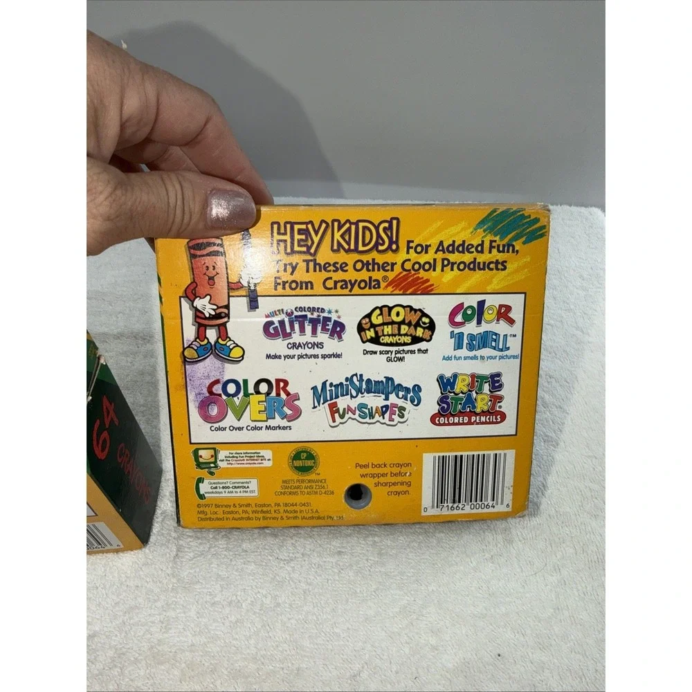 Vtg CRAYOLA 64 BOX Crayons LOT OF 2 Sharpener Retired Colors MOSTLY UNUSED Extra